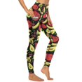 Fruit Print Leggings Yellow Lemon Running Yoga Pants Push Up Vintage