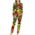 thumbnail image 1 of Fruit Print Pajamas Oranges And Lemons Two Piece Casual Pajamas Set Female Long Sleeves Trendy Oversized Home Suit, 1 of 7