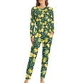 thumbnail image 1 of Fruit Print Pajamas Oranges And Lemons Two Piece Casual Pajamas Set Female Long Sleeves Trendy Oversized Home Suit, 1 of 7