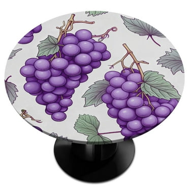 Fruit Print Round Fitted Tablecloth Elastic Edged Waterproof Table Cloth Dining Table Decoration Indoor Outdoor Home Party
