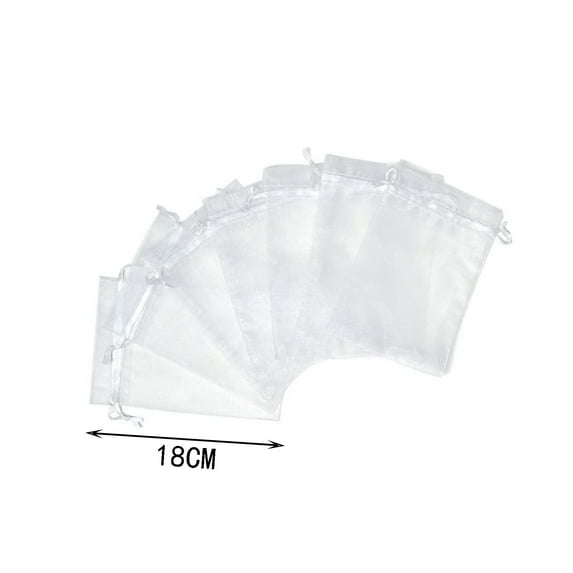 Fruit Protection Bags 100Pcs,White Fruit Netting Bags Drawstring Mesh Bags Fruit Cover Pest Barrier for Apples Tomatoes Mango