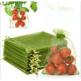 thumbnail image 1 of Fruit Protection Bags Green Fruit Trees Mesh Bags 6×8in 50pcs, 1 of 6