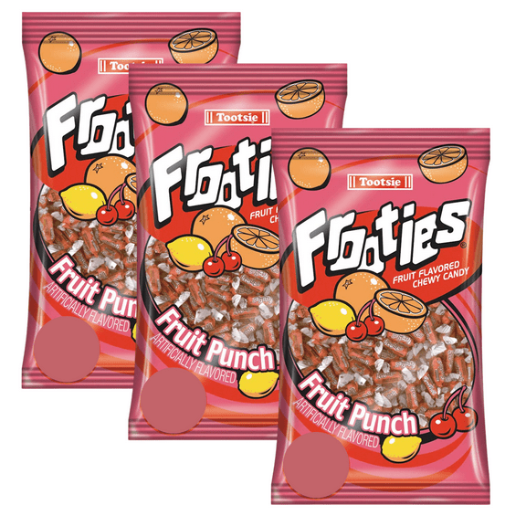 Fruit Punch Frooties Tootsie Roll Chewy Candy, Include 10 Fruity Flavor Great for Snacking Travel Candy Bowl Halloween Goody Bag Filler Christmas Stocking Stuffer 50pcs-3 Packs