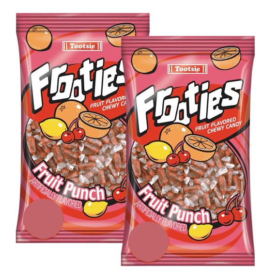 Fruit Punch Frooties Tootsie Roll Chewy Candy, Include 10 Fruity Flavor Great for Snacking Travel Candy Bowl Halloween Goody Bag Filler Christmas Stocking Stuffer 50pcs-2 Packs