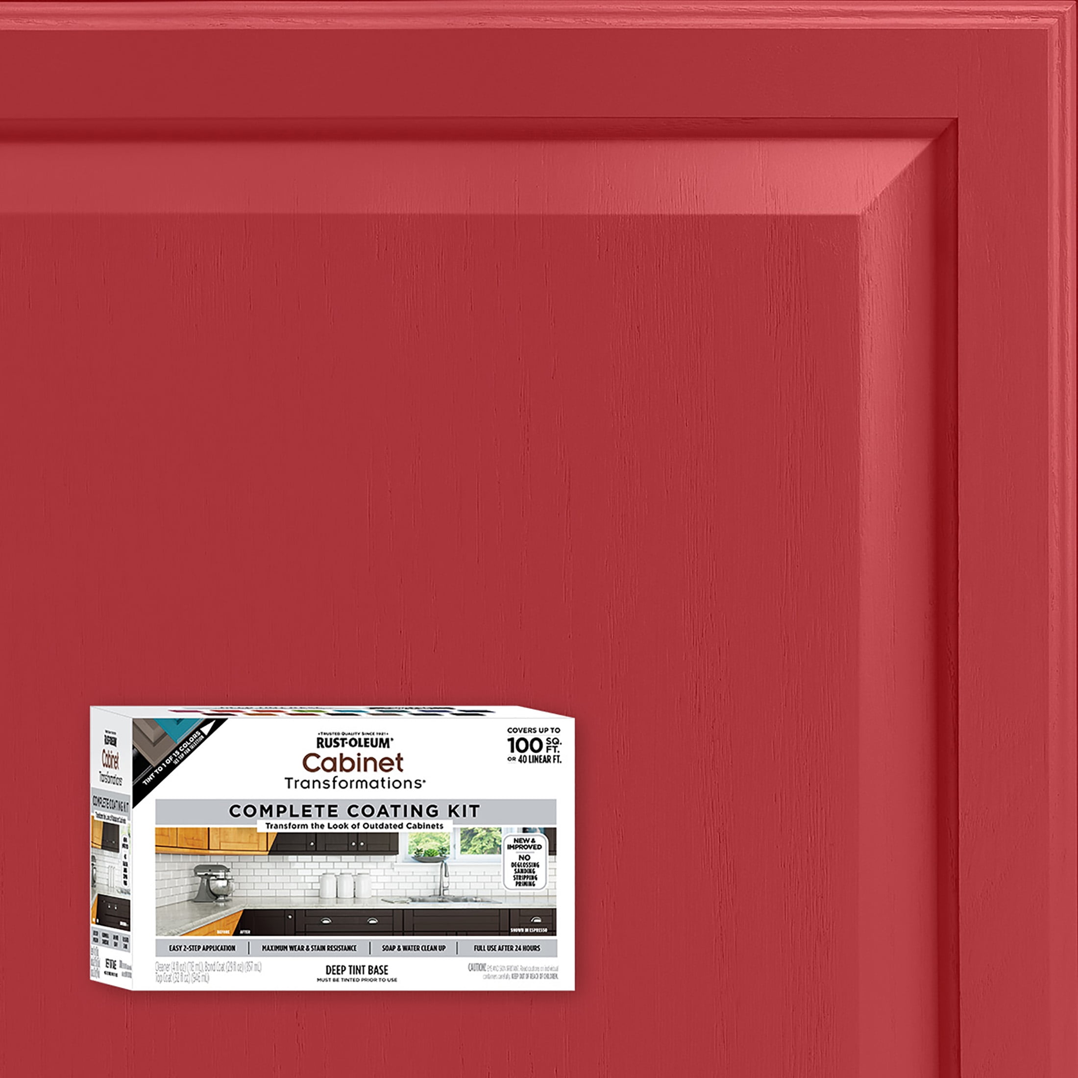 Fruit Punch, Rust-Oleum Cabinet Transformations Satin Coating Kit-38039002T, Quart