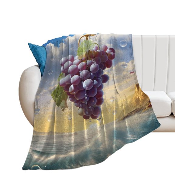 Fruit Purple Grapes Blanket for Bed Throw Blanket for Women, Men And Kids Super Soft Plush Blanket Throw, Print Blanket, Blanket for Kids