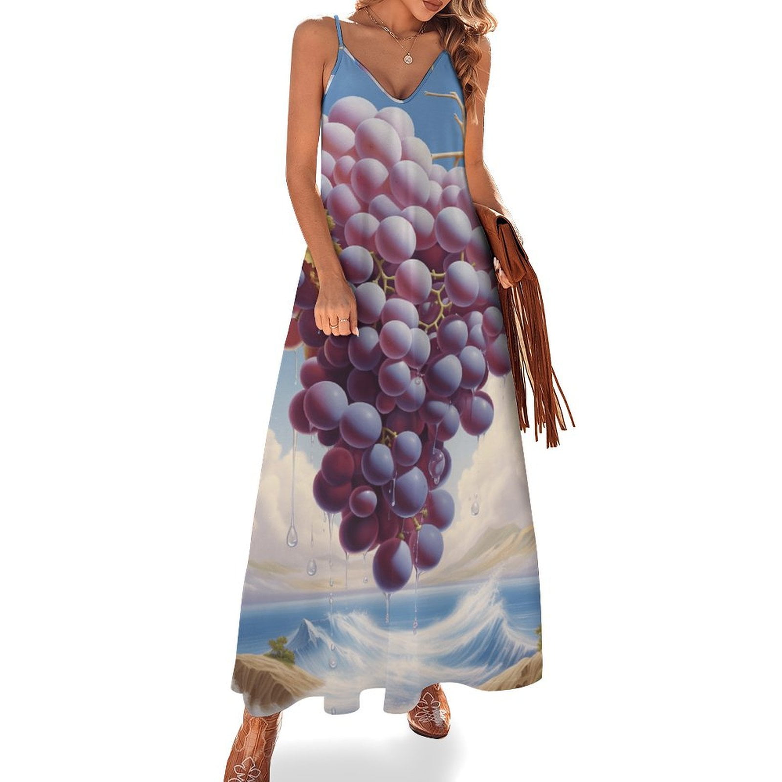 Fruit Purple Grapes Sleeveless Dress Woman Fashion Long Dresses Women's  Summer Suit Dress Summer 2025 Women - Walmart.com