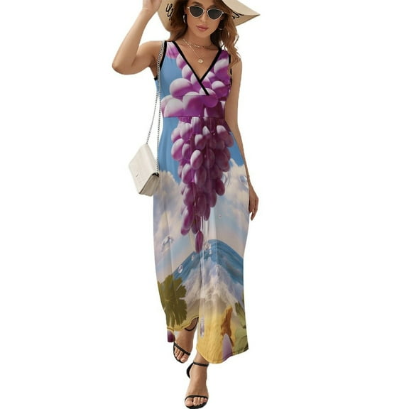 Fruit Purple Grapes Sleeveless Dress Female Clothing Dress Women Summer 2025 Dress