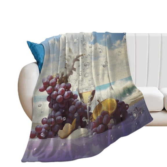 Fruit Purple Grapes Throw Blanket for Women, Men & Kids - Super Soft Plush Blanket Throw Fleece Blanket Animal Blanket
