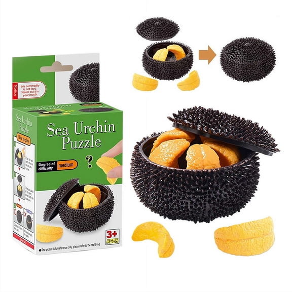 Fruit Puzzle Toys - Orange Sea urchins Garlic Shape Puzzles, 3D Space Sense Exercise Sturdy PVC Assembly Garlic Shape Puzzle Educational Learning Toys
