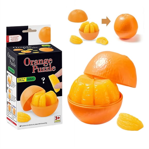 Fruit Puzzle Toys - Orange Sea urchins Garlic Shape Puzzles, 3D Space Sense Exercise Sturdy PVC Assembly Garlic Shape Puzzle Educational Learning Toys