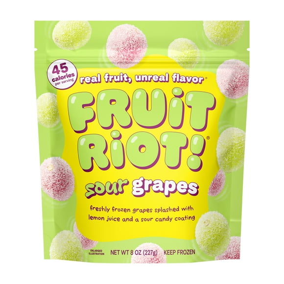Fruit Riot Sour Candy Grapes, Made with Real Fruit, 8oz, Gluten-Free