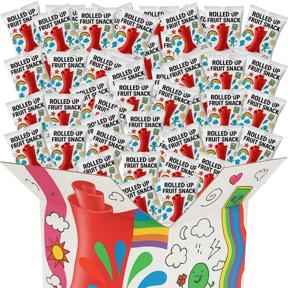 Fruit Roll Up Variety Flavored Snacks - Individually Wrapped Tropical & Strawberry Bulk - Halloween Treat School Holiday Gift Party Favor 36 oz