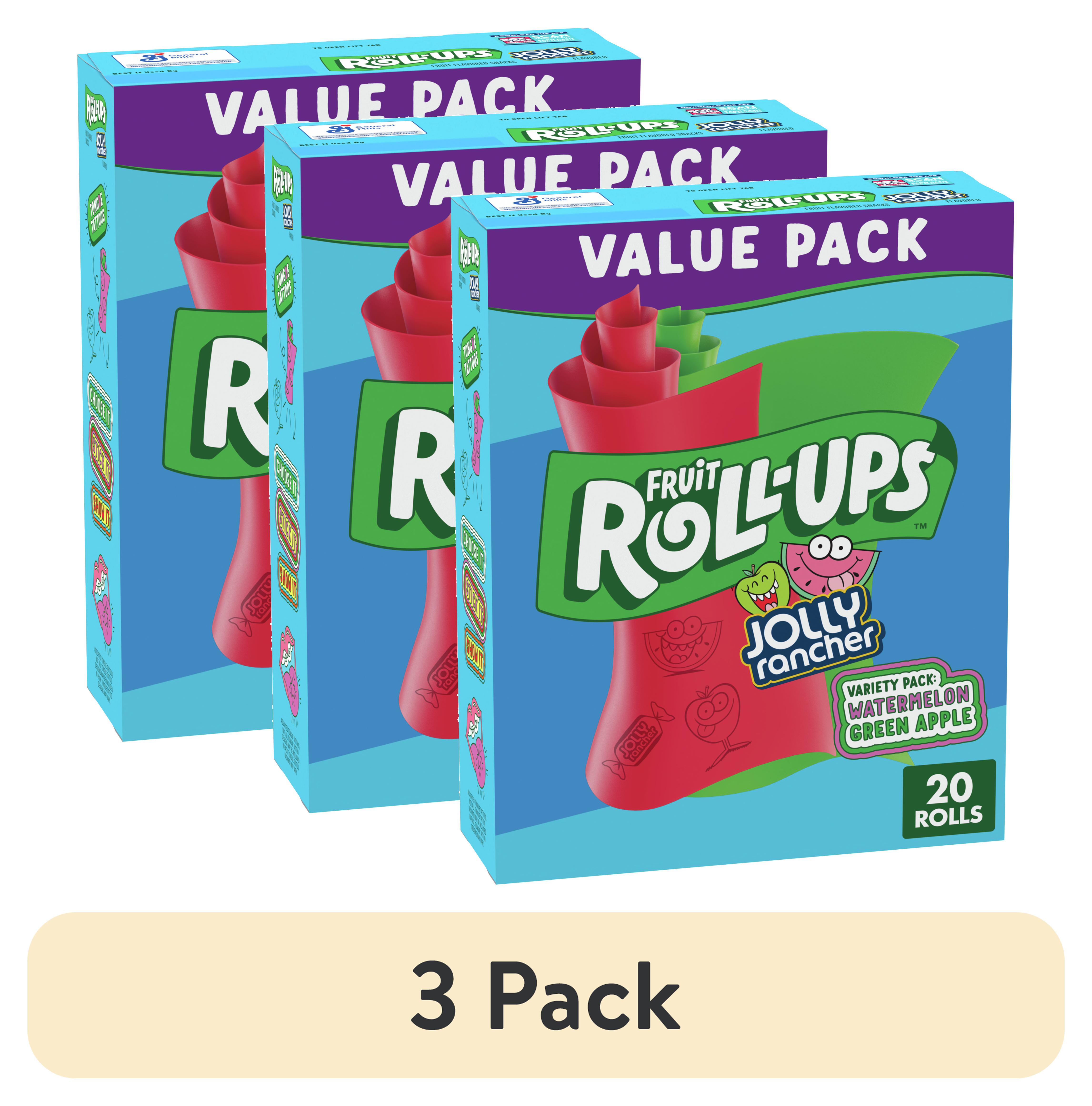 (3 pack) Fruit RollUps Fruit Flavored Snacks, Jolly Rancher, Variety