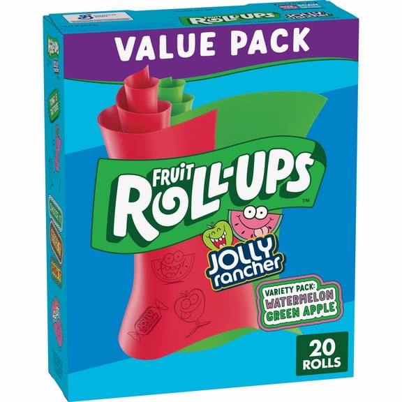Fruit Roll-Ups Fruit Flavored Snacks, Jolly Rancher, Variety Pack, 20 ct