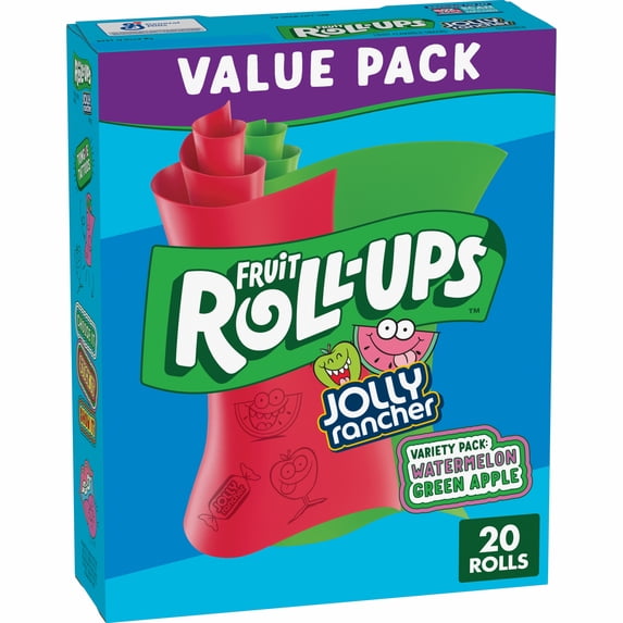 Fruit Roll-Ups Fruit Flavored Snacks, Jolly Rancher, Variety Pack, 20 ct