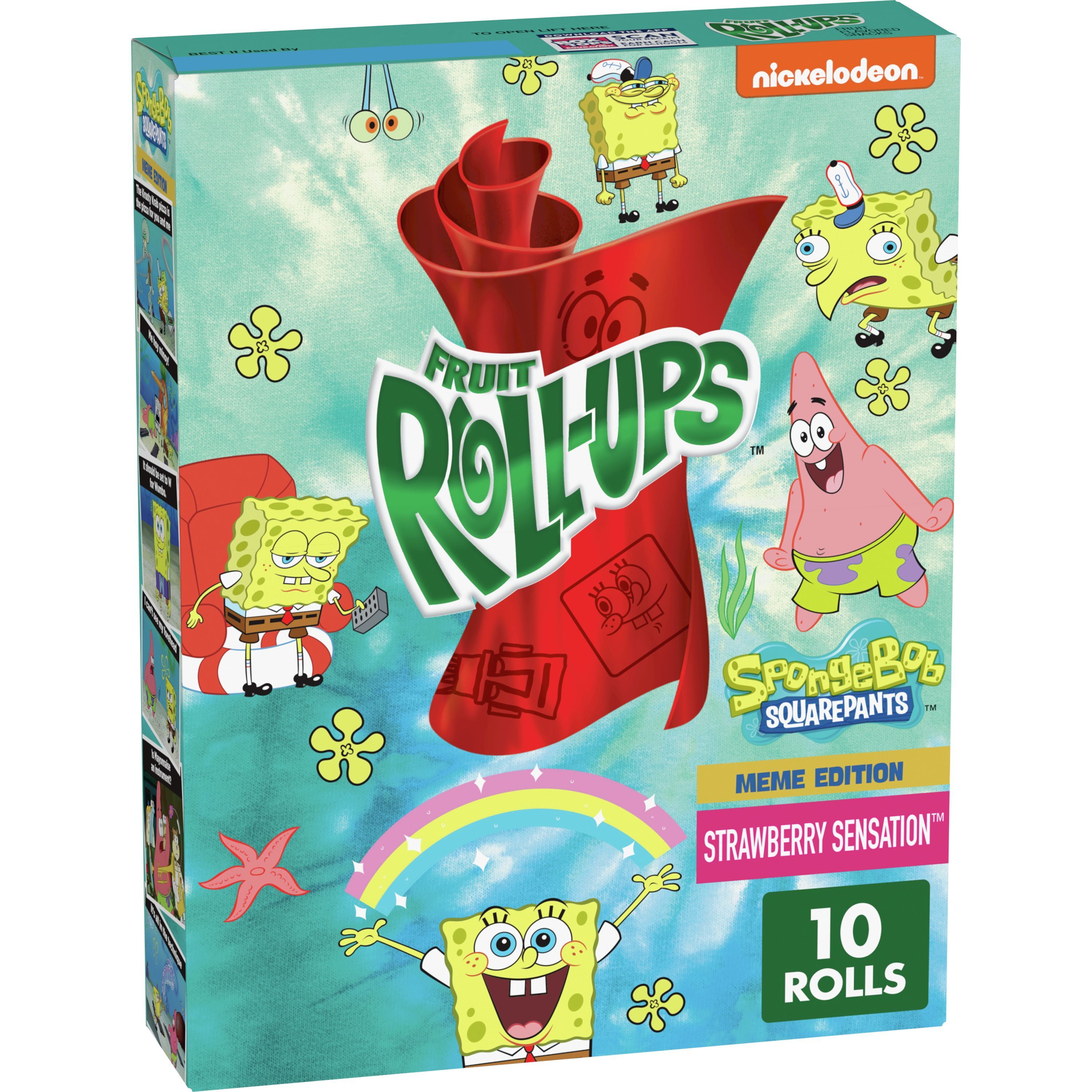 Fruit RollUps Fruit Flavored Snacks, Strawberry Sensation, 0.5 oz, 10