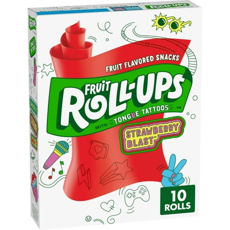 Fruit Roll-Ups Fruit Flavored Snacks, Strawberry Blast, 10 Ct, 5 oz