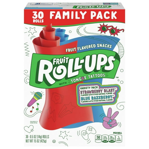 Betty Crocker Fruit Roll-Ups Variety Family Pack - 30 ct- Pack of 2