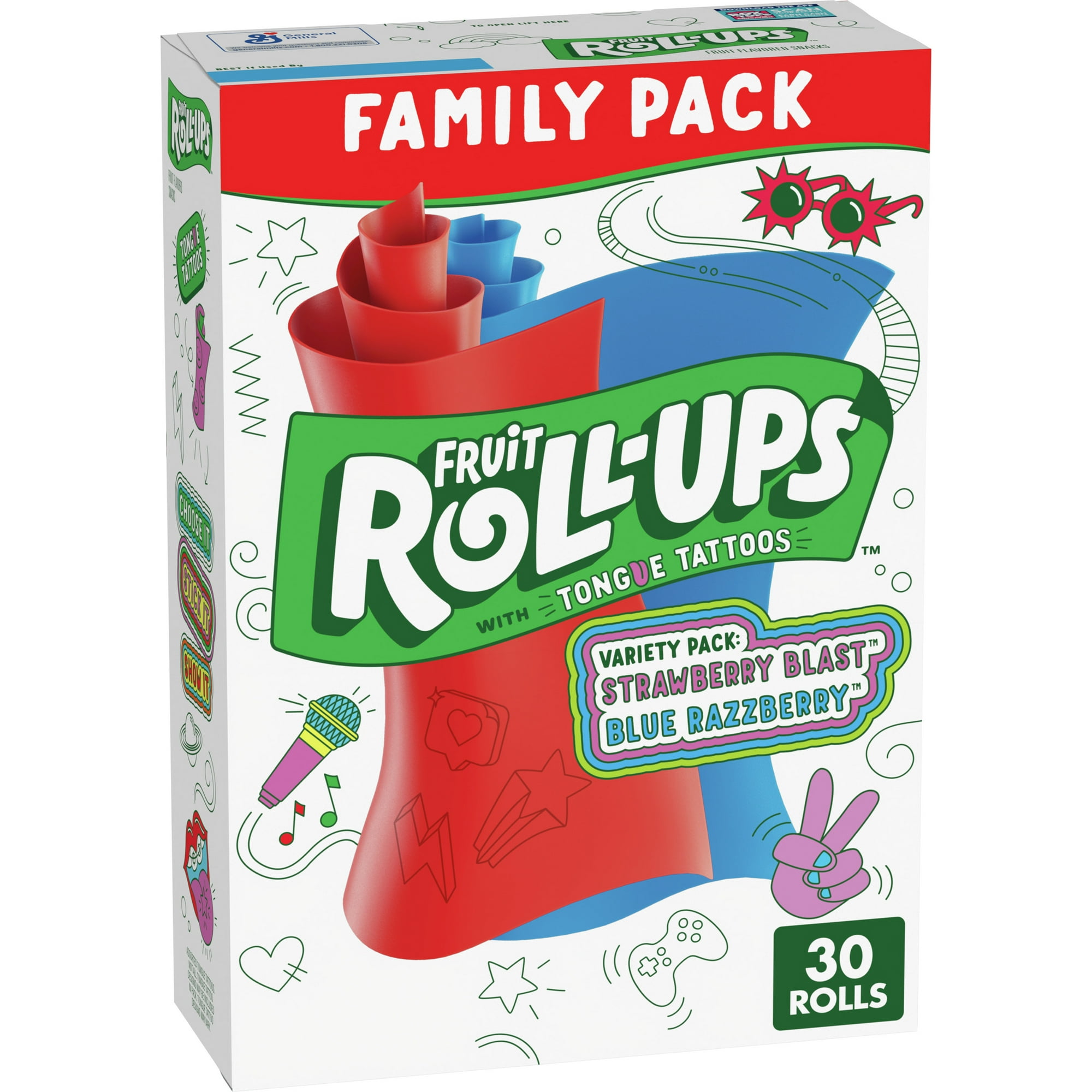 Fruit Roll-Ups Fruit Flavored Snacks, Variety Pack, 15 oz, 30 ct