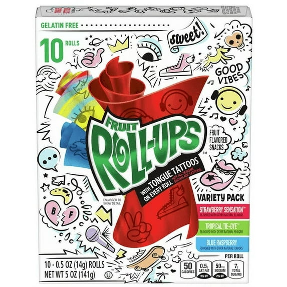 Fruit Roll-Ups Fruit Flavored Snacks Variety Pack Pouches (Pack of 6)
