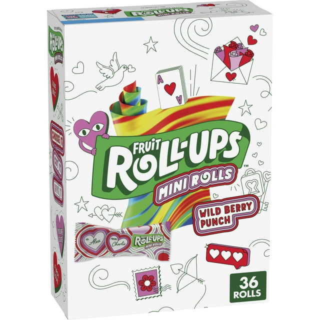 Fruit Roll-Ups Fruit Flavored Snacks, Wild Berry Punch, Mini Rolls, 13. ...