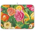 thumbnail image 1 of Fruit Roses Apples Leaves Flowers Dish Drying Mat Dish Drainer Rack Mats Water Absorbent Non-Slip Easy Clean Heat Resistant for Kitchen Counter, 1 of 8