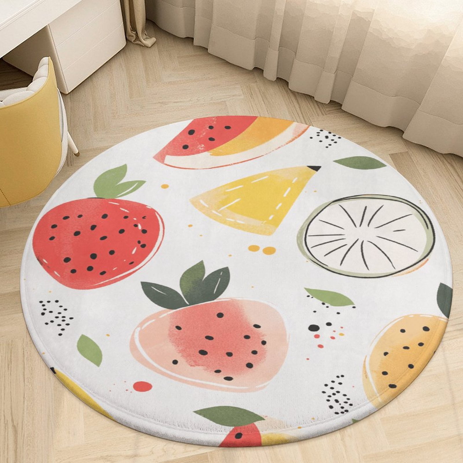 Fruit Round Area Rugs for Bedroom Living Room, 6FT Soft Indoor Circle ...