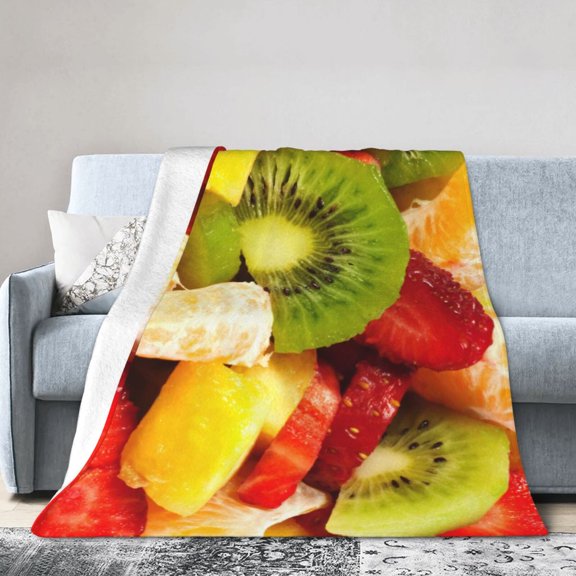 Fruit Salad Blanket Gifts For Kids Adults - Lightweight Throw Blanket For Bedroom Living Room Decor Soft Fuzzy Fleece Cozy Plush Bed Couch 40"X30"