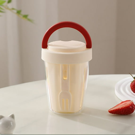 Fruit Salad Cup under $5! CQCYD Leak-Proof Fruit Salad Cup, Portable Picnic Container with Fork, Sealed Food Storage Box for Office, BPA-Free Plastic Salad Bowl