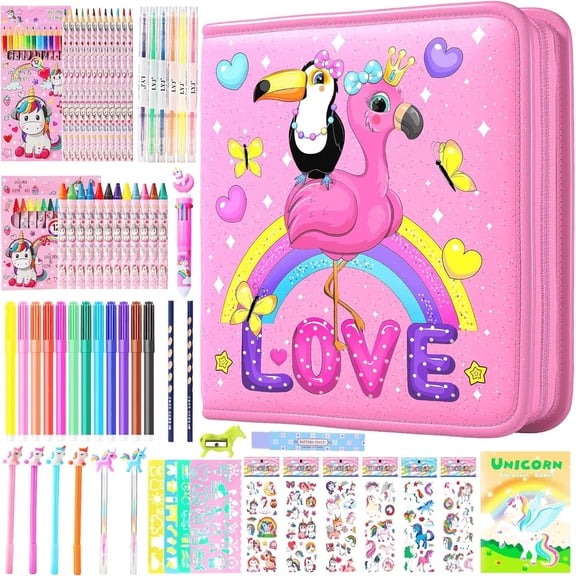 Fruit Scented Coloring Pens Markers Set 65 count Art Craft Drawing Case - Washable Kits Pencil,Gel Pen,Crayon&Coloring Book Supplies Toucan