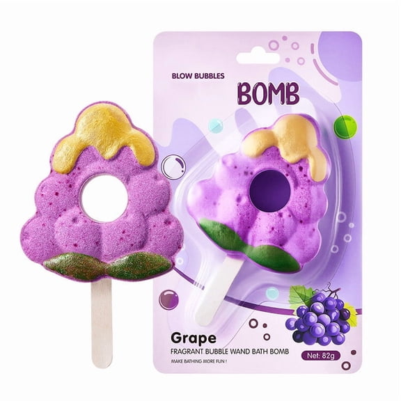 Fruit Scented LolliVibrant Bath Balls Donut Shaped Handheld Bath Treats for Kids and Adults, Orange Pineapple Strawberry Grape Fizzing Bath Intenses