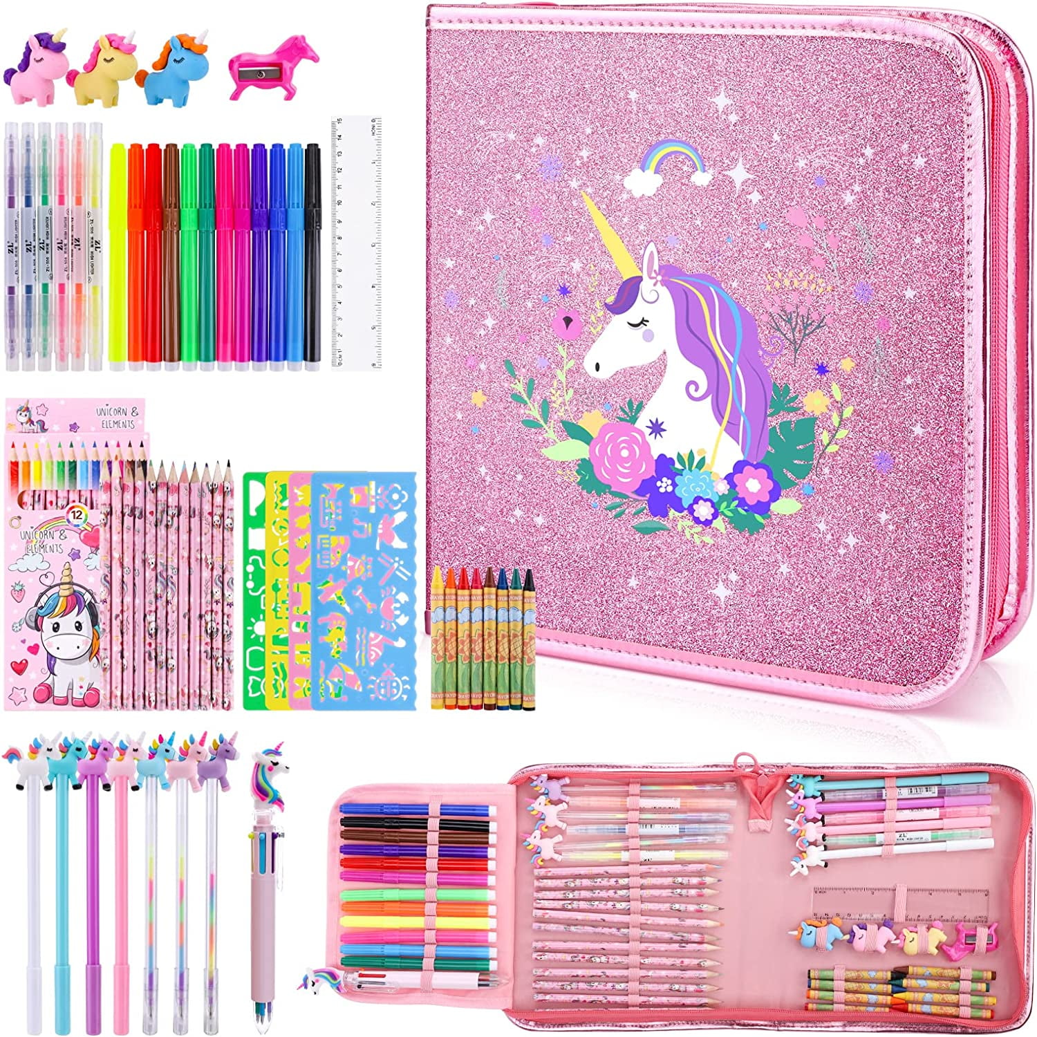 Yexiya 72 Pcs Scented Glitter Color Pen Multicolor Fun Pens Smooth Writing  Pen Stationary Kit Cute Scented Pens Smell Good Pens Fruit Flavors Coloring