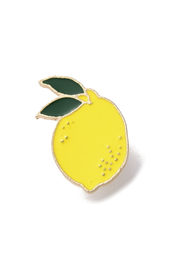 Fruit Series Enamel Pins Alloy Lapel Pin Backs for Backpack Clothes Lemon Yellow 25x19mm