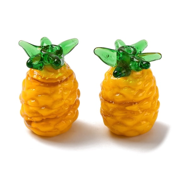 Fruit Series Handmade Lampwork Beads Pineapple 21.5~22.5x14~14.5mm Hole: 1.8mm for DIY