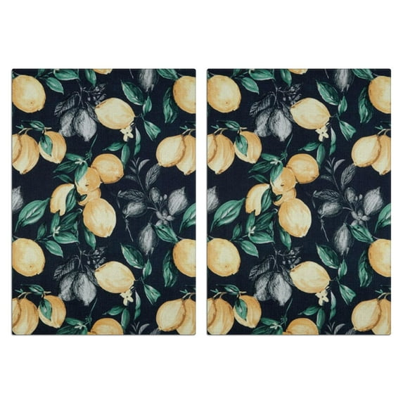 Fruit Series Lemon Kitchen Towels Set of 2, 18x26 Inches Absorbent and Soft Bar Towels, Decorative Hand Towels for Dish Drying, Kitchen Decor Essential