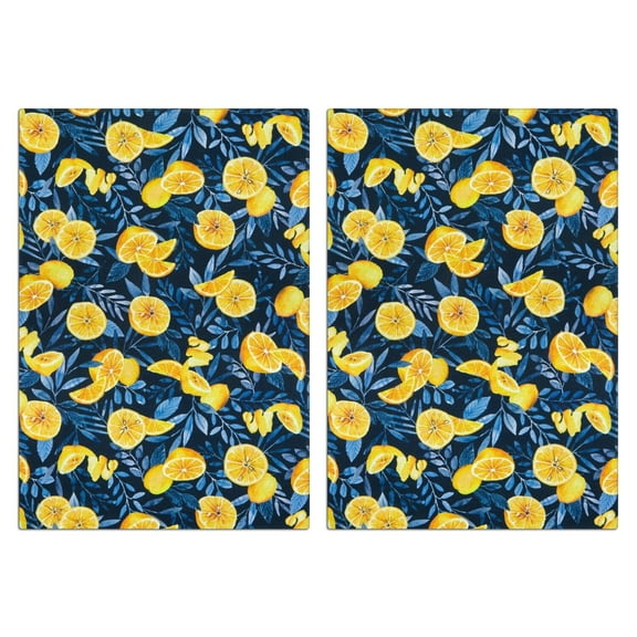 Fruit Series Lemon Kitchen Towels Set of 2, 18x26 Inches Absorbent and Soft Bar Towels, Decorative Hand Towels for Dish Drying, Kitchen Decor Essential