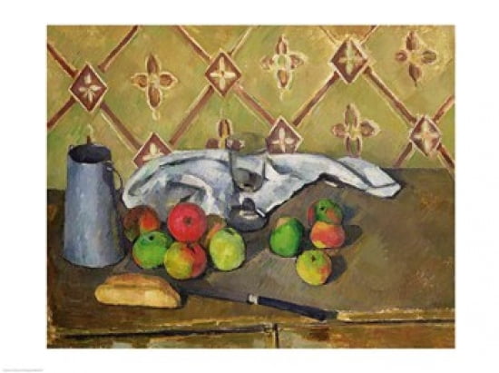 Fruit Serviette and Milk Jug c1879-82 Canvas Art - Paul Cezanne (24 x 18)