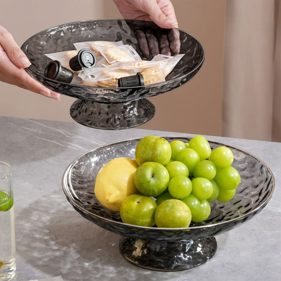Fruit Serving Tray,Elevated Snack Plate with Drainage Base Detachable Design Lightweight Display Organizer,Stylish Table Presentation,for Living Room Coffee Table Parties Gatherings-Black
