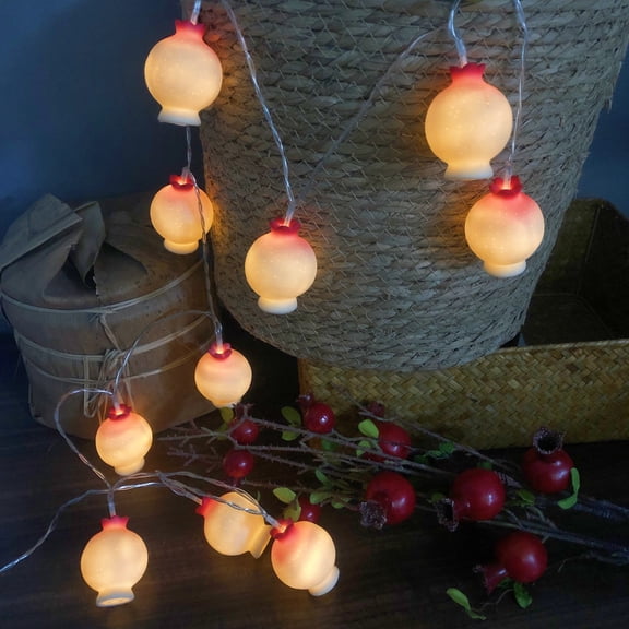 Fruit Shape Pomegranate String Lights Battery Powered Pomegranate Night Lights for Party Christmas Decoration
