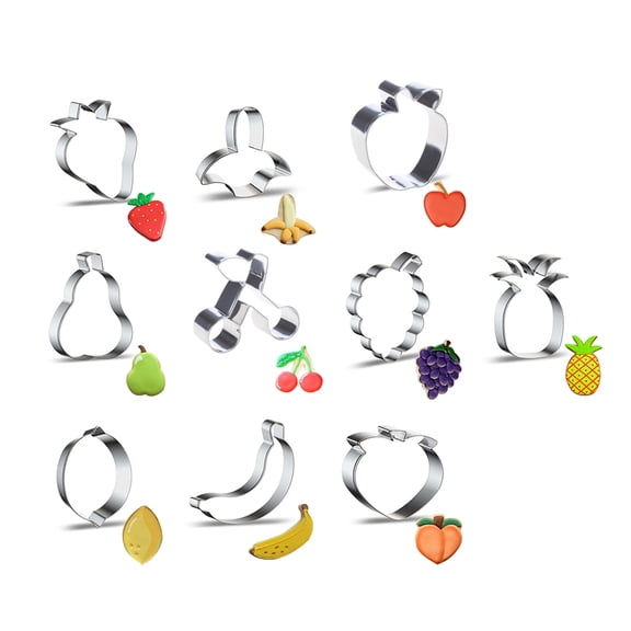 Fruit Shape Stainless Steel Biscuit Mold Banana Strawberry Lemon Baking Cutting Mold Fondant Rice Cake Mold