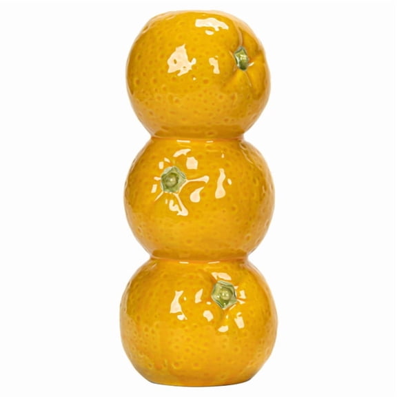 Fruit-Shaped Ceramic Vase, Orange-Shaped Flower Vase, Simple Decorative Item for Home and Desktop Use.