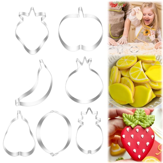 Fruit-Shaped Cookie Cutters Set, Baking Tools for Pastry, Cake Decorating, Holiday Parties, Fruit Cookie Cutter E, 7.7*5.3cm