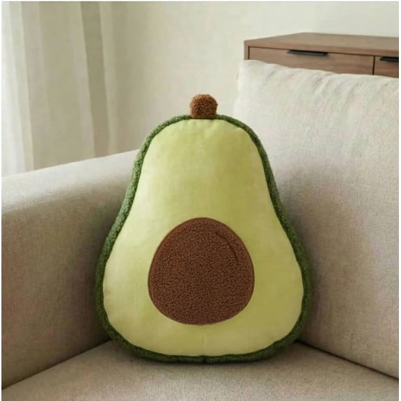 Fruit Shaped Decorative Pillow, Avocado, Polyester Fiberfill