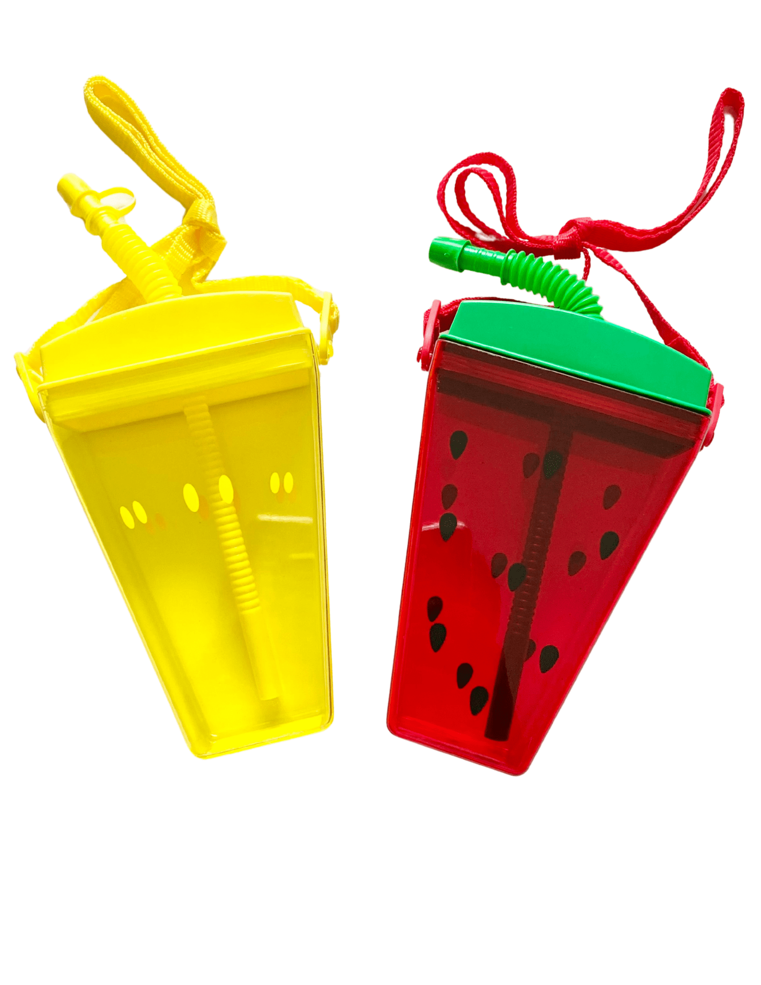 Fruit-Shaped Lemon & Watermelon Water Bottles – 6.8 x 4.7 in – Reusable, Fun, and Portable for Kids and Parties