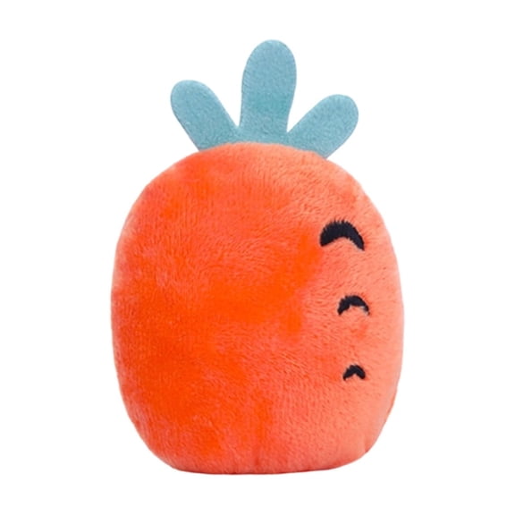 Fruit Shaped Plush Squeaky Dog and Cat Toy Interactive Crinkle Sound Soft Stuffed Puppy Teething Toy for Boredom Relief and Playful Indoor Activity Pet Supplies Accessory - Orange