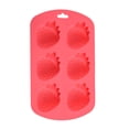 thumbnail image 1 of Fruit Shaped Silicone Ice Molds,6 Cavity Summer Drink Decorative Ice Making Tool | Reusable Candy & Cake Baking Tray | Easy to Fall Off,Watermelon Red, 1 of 6