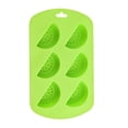 thumbnail image 1 of Fruit Shaped Silicone Ice Molds,6 Cavity Summer Drink Decorative Ice Making Tool | Reusable Candy & Cake Baking Tray | Easy to Fall Off,Green, 1 of 7
