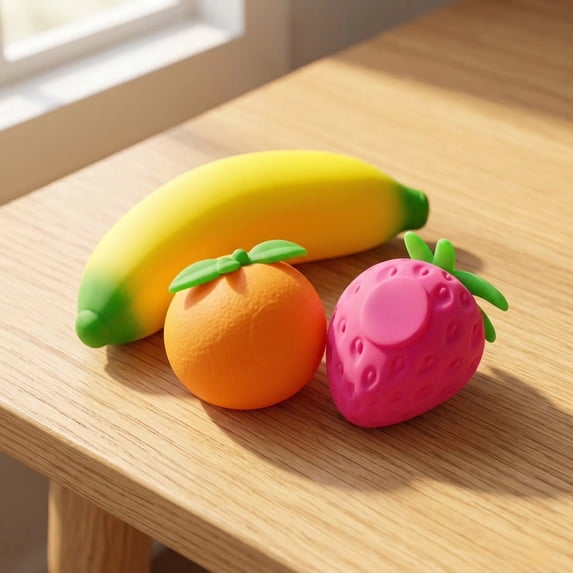 Fruit Shaped Stress Relief Toys 3-Pack, High Resilience Gel Squeeze ...