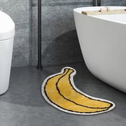 Fruit Shaped Yellow Banana Bath Mat Non Slip Mat for Bathroom Entrance Bedside Carpet Absorbent Shower Plush Rugs Machine Washable